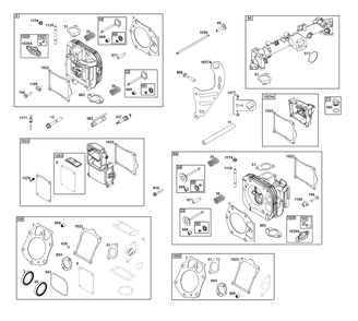 Cylinder Head Group Diagram and Parts List for 61A777-0101-J1 400000 - 699999 Briggs and Stratton Engine